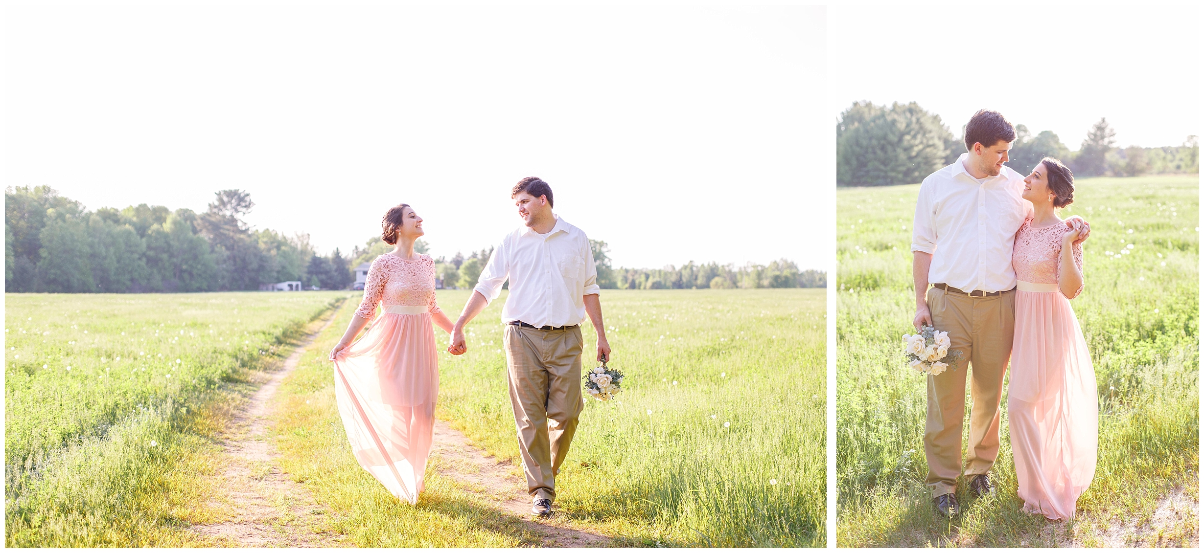 country spring engagement session